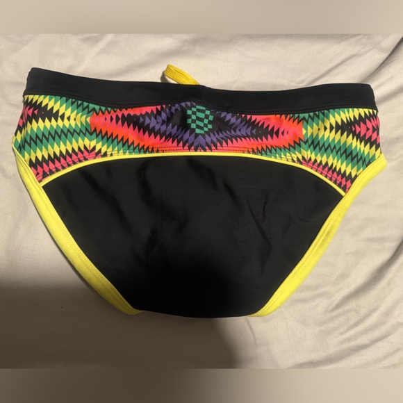Swim Brief UXH Collection Black and Neon Pattern Medium - Picture 3 of 7